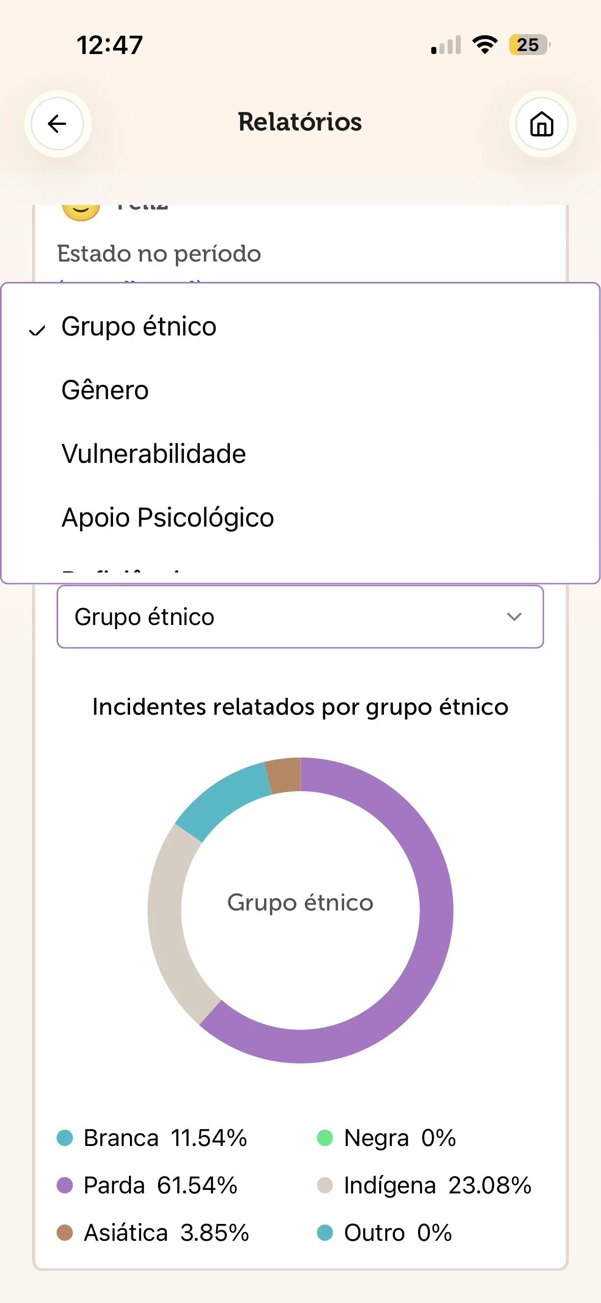 Tela do APP Fortsy
